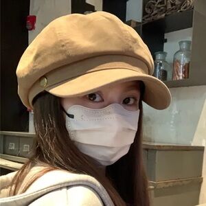 Faux Leather Newsboy Cap